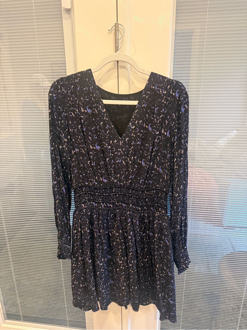 RAILS  Navy Floral V-Neck Long Sleeve Dress